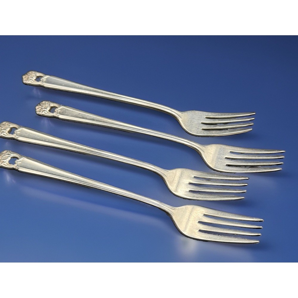 VTG 1847 Rogers Bros ETERNALLY YOURS Dinner Forks 7.75" L Silverplate Set Of 4